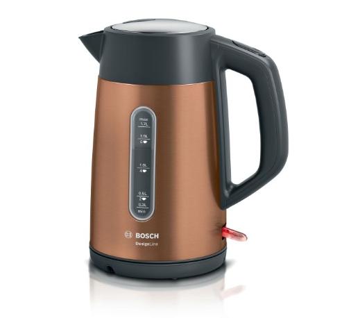 Електрическа кана Bosch TWK4P439, Kettle, DesignLine, 2000-2400 W, 1.7 l,  OneCup function, Copper