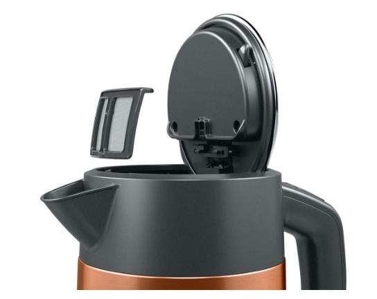 Електрическа кана Bosch TWK4P439, Kettle, DesignLine, 2000-2400 W, 1.7 l,  OneCup function, Copper