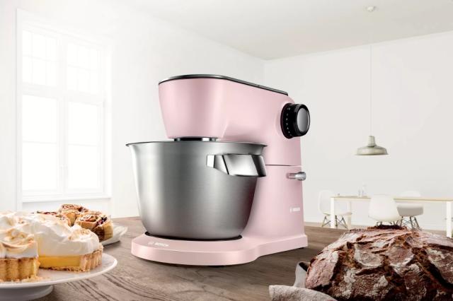 Кухненски робот Bosch MUM9A66N00, OptiMUM, 3D PlanetaryMixing,  1600 W, 7 speeds, Extra large stainless steel bowl 5.5 l, All-Metal Body, Silver-Pink