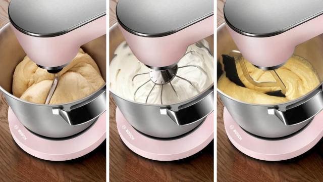 Кухненски робот Bosch MUM9A66N00, OptiMUM, 3D PlanetaryMixing,  1600 W, 7 speeds, Extra large stainless steel bowl 5.5 l, All-Metal Body, Silver-Pink
