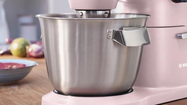 Кухненски робот Bosch MUM9A66N00, OptiMUM, 3D PlanetaryMixing,  1600 W, 7 speeds, Extra large stainless steel bowl 5.5 l, All-Metal Body, Silver-Pink