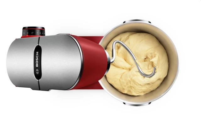 Кухненски робот Bosch MUM9A66R00, OptiMUM, 3D PlanetaryMixing,  1600 W, 7 speeds, Extra large stainless steel bowl 5.5 l, All-Metal Body, OptiMUM pastry set, Silver-Cherry red