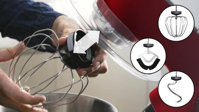 Кухненски робот Bosch MUM9A66R00, OptiMUM, 3D PlanetaryMixing,  1600 W, 7 speeds, Extra large stainless steel bowl 5.5 l, All-Metal Body, OptiMUM pastry set, Silver-Cherry red