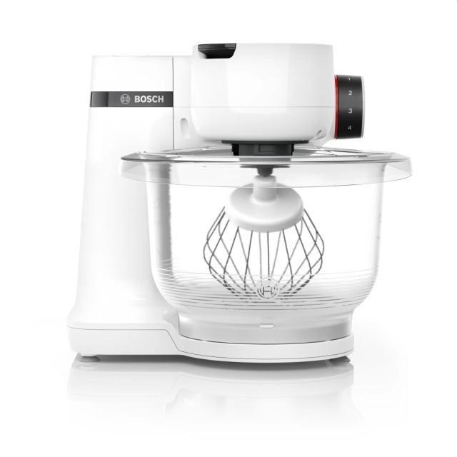 Кухненски робот Bosch MUMS2TW00, Kitchen machine, MUM Serie 2, 700 W, tritan bowl 3.8 l, 3D PlanetaryMixing, 4 speeds, Pastry set, White