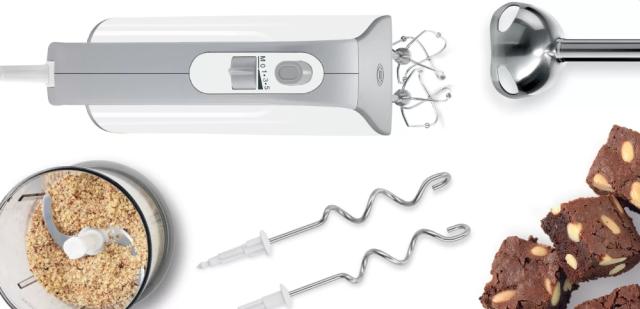 Миксер Bosch MFQ4080, Hand mixer, Styline, 500 W, 5 speeds plus turbo function, Blender and chopper included, FineCreamer, White-silver