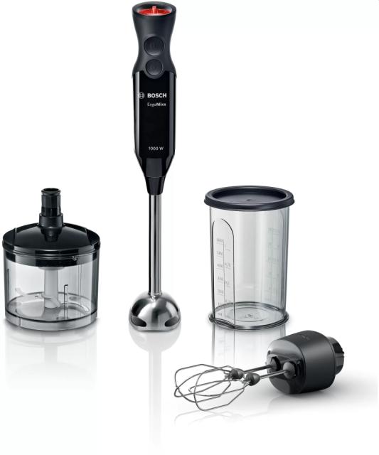 Пасатор Bosch MS6CB6157, Blender, ErgoMixx, 1000 W, 12 speed settings plus turbo function, mixing jug with scale and lid, mini chopper, Black-anthracite