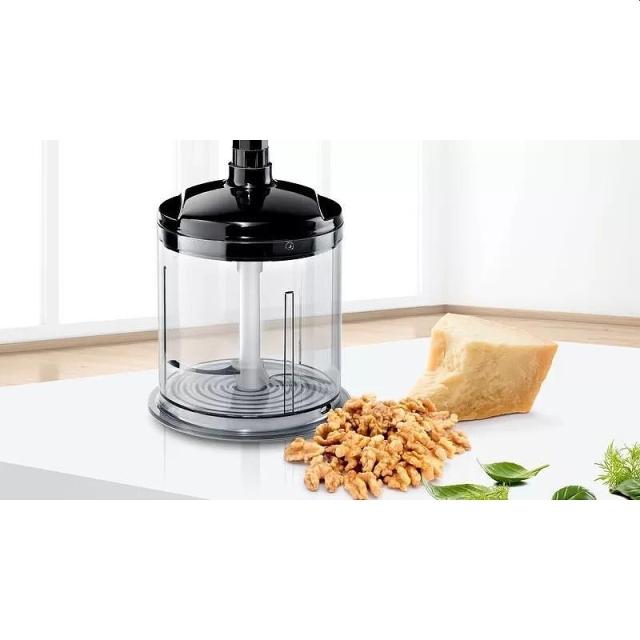 Пасатор Bosch MS6CB6157, Blender, ErgoMixx, 1000 W, 12 speed settings plus turbo function, mixing jug with scale and lid, mini chopper, Black-anthracite