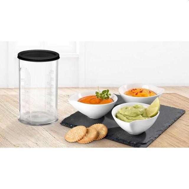 Пасатор Bosch MS6CB6157, Blender, ErgoMixx, 1000 W, 12 speed settings plus turbo function, mixing jug with scale and lid, mini chopper, Black-anthracite