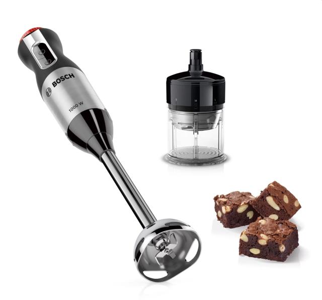 Пасатор Bosch MS6CM6166, Blender, ErgoMixx, 1000 W, 12 speed settings plus turbo function, mixing jug with scale and lid, Stainless steel whisk, VarioChopper, Transparent mixing/measuring cup, Stainless steel