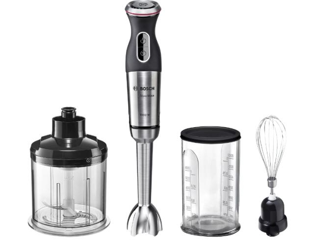 Пасатор Bosch MS8CM6160, Blender, ErgoMixx, 1000 W, 12 speed settings plus turbo function, Chopper and blender included, Stainless steel whisk, mixing jug with scale and lid, Stainless steel