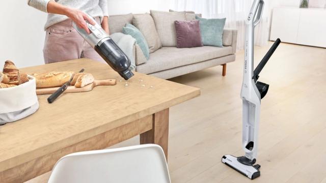 Прахосмукачка Bosch BBH3ALL28, Cordless Handstick Vacuum cleaner 2 in 1 Flexxo Gen2 28Vmax, Serie 4, built-in accessories, White