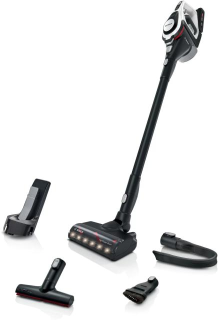 Прахосмукачка Bosch BBS8214, Cordless Handstick Vacuum Cleaner, Unlimited Gen2, Series 8, TurboSpin motor, 78 dB(A), 4.0 Ah battery, 18.0V, AllFloor HighPower brush with LED, White