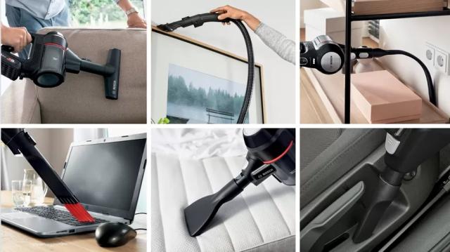 Прахосмукачка Bosch BCS711EXT, Cordless Handstick Vacuum Cleaner, Unlimited 7, TurboSpin motor, 3 Ah, 18.0V, 82 dB(A), AllFloor DynamicPower Brush with LED, Black