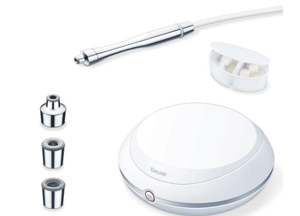 Уред за лице Beurer FC 100 Pureo Derma Peel microdermabrasion,Exfoliation/vacuum massage, 5 intensity levels,Indicator lamp,3 high-quality attachments,20 replacement filters,With integrated mirror