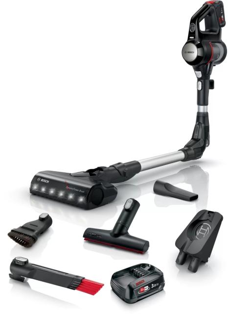 Прахосмукачка Bosch BCS712XXL, Cordless Handstick Vacuum Cleaner, Unlimited 7, TurboSpin motor, 3 Ah, 18.0V, 82 dB(A), AllFloor DynamicPower Brush with LED, Black