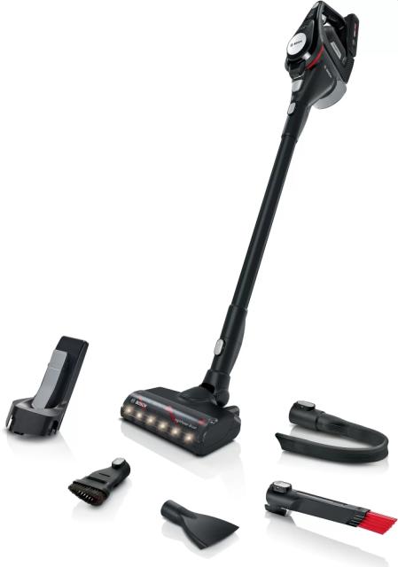 Прахосмукачка Bosch BCS82MAT14, Cordless Handstick Vacuum Cleaner, Unlimited Gen2, Series 8, TurboSpin motor, 78 dB(A), 4.0 Ah battery, 18.0V, AllFloor HighPower brush with LED, Black