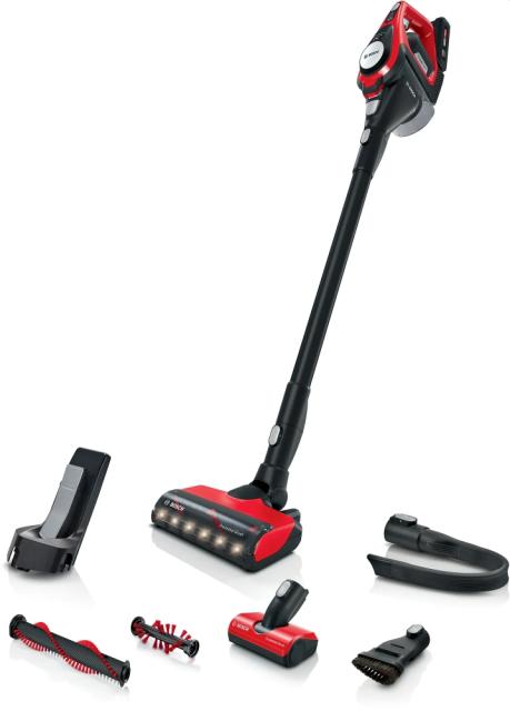 Прахосмукачка Bosch BBS8214PET, Cordless Handstick Vacuum Cleaner, Unlimited Gen2 ProAnimal, Series 8, TurboSpin motor, 78 dB(A), 4.0 Ah battery, 18.0V, ProAnimal brush with LED & mini power brush, Red