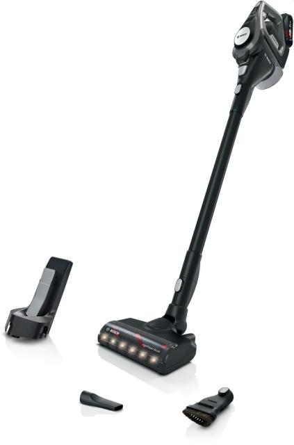 Прахосмукачка Bosch BCS82G31, Cordless Handstick Vacuum Cleaner, Unlimited Gen2, Series 8, TurboSpin motor, 77 dB(A), 3.0 Ah battery, 18.0V, AllFloor HighPower brush with LED, Gray