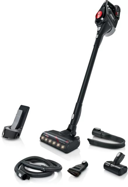 Прахосмукачка Bosch BCS82POW15, Cordless Handstick Vacuum Cleaner, Unlimited Gen2, ProPower, Series 8, TurboSpin motor, 79 dB(A), 5.0 Ah battery, 18.0V, AllFloor ProPower brush with LED, Black