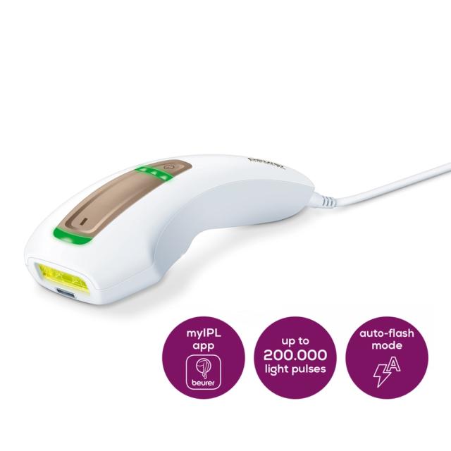 Фотоепилатор Beurer IPL 5500 PureSkin Pro Hair-remover, Auto flash, 3.1 cm2, 200 000 pulses, safe skin sensor, UV filter, 3 energy levels