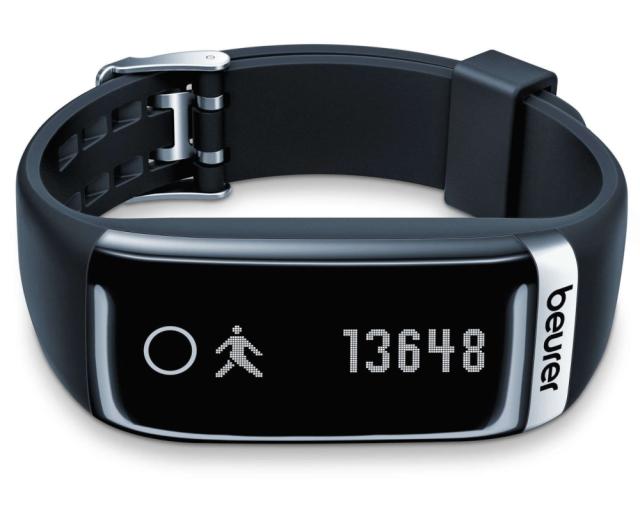 Фитнес гривна Beurer AS 87 Activity sensor, Bluetooth, notifications for calls, SMS sleep traking-analysis, memory capacity for 15 days/15 nights, alarm,move reminder, fat burn, Li-ion battery, charging cable, remote timer for smartphone camera