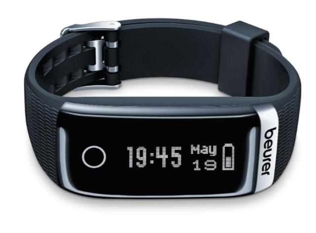 Фитнес гривна Beurer AS 87 Activity sensor, Bluetooth, notifications for calls, SMS sleep traking-analysis, memory capacity for 15 days/15 nights, alarm,move reminder, fat burn, Li-ion battery, charging cable, remote timer for smartphone camera