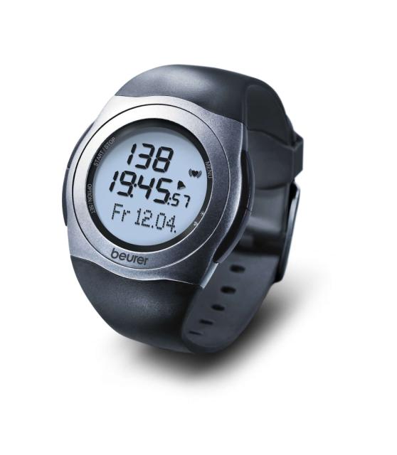 Фитнес гривна Beurer PM 25 Heart rate monitor with chest strap, analogue transmission, ECG heart rate, calorie consumption, date, time, stopwatch, alarm, illuminated display, storage bag, waterproof, chest strap
