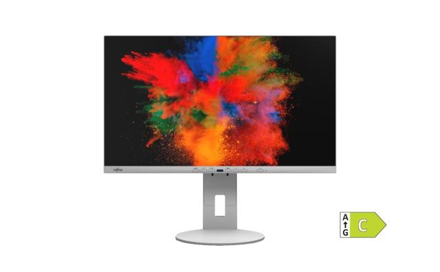 Монитор Fujitsu DISPLAY P2410 TE Wide 24", LED, PL, IPS, 5ms, 1000:1,250cd/m2, 1920x1200 16:10, DP (Daisy Chain), DP, HDMI, 4xUSB, USB-C, LAN, 6-in-1 stand,Sp.2x2W, Heig adj.150mm, Rot.90°,Tilt, Sw.angle 345°, Marble grey+Fujitsu Wireless KB Mouse Se