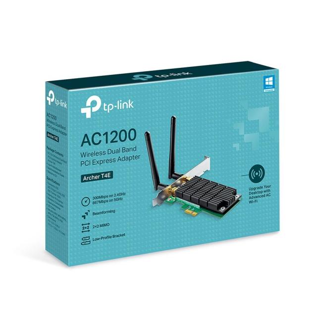 Безжичен PCI Express карта TP-LINK Archer T4E, AC1200 Dual Band, 2.4GHz/5GHz