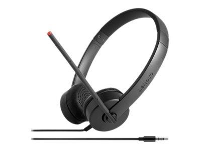 Слушалки Lenovo Stereo Headset, микрофон, 3.5 mm jack, черни