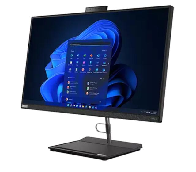 Настолен компютър - всичко в едно Lenovo ThinkCentre Neo 30a 24 AIO, Intel Core i3-1220P (up to 4.4GHz, 12MB), 8GB DDR4 3200MHz, 512GB SSD, 23.8" FHD (1920x1080) IPS AG, Intel Iris Xe Graphics, DVD, WLAN, BT, HD 720p Cam, KB, Mouse, Stand, Win11 Pro,