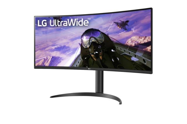 Монитор LG 34WP65C-B, 34" UltraWide AG, Curved VA, 5ms, 1ms MBR, CR 3000:1, 300 cd/m2, 21:9, QHD 3440x1440, HDR10, AMD FreeSync, RGB 99%, 160Hz, HDMI, DisplayPort, Speaker Maxx Audio 7Wx2, Tilt, Height Adjustable, Headphone Out, Black