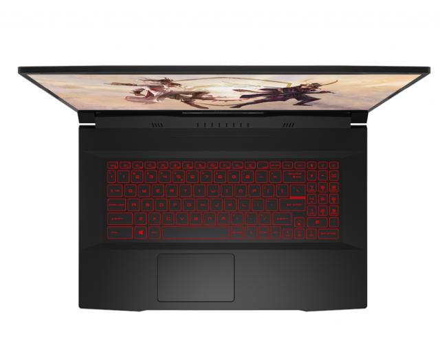 Лаптоп MSI Katana GF76 11UD, 17.3" FHD (1920x1080), 144Hz, IPS-Level, i7-11800H, DDR4 16GB 3200MHz (8GBx2), RTX3050 Ti GDDR6 4GB, 512GB NVMe PCIe SSD Gen4x4, NO M.2 slot free, Intel Wi-Fi 6, BT5.1, 3-Cell 53.5Whr, Free DOS