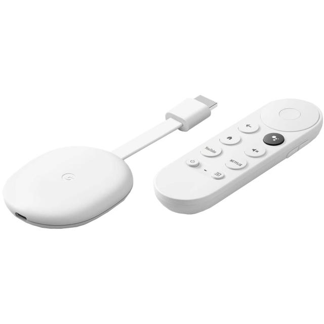Мултимедиен плеър Google Chromecast with Google TV, HDMI, 4K, Бял