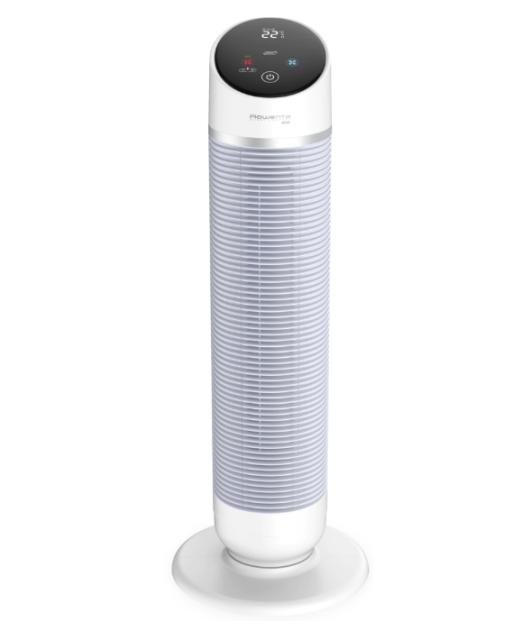 Вентилаторна печка Rowenta HQ8110F0, 2400W, 2-in-1 Tower technology Fan + Classic Heater, 40db(A), Electronic thermostat with touch screen, Air Filtration Technology, Remote Control