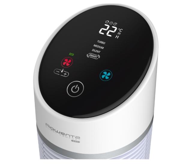Вентилаторна печка Rowenta HQ8110F0, 2400W, 2-in-1 Tower technology Fan + Classic Heater, 40db(A), Electronic thermostat with touch screen, Air Filtration Technology, Remote Control