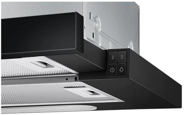Аспиратор Samsung NK24M1030IB/UR, Hood with washable aluminum filter,  60cm, Energy Efficiency Class C, Number of Motors - 1, Noise Level - 71 dBA, Type of controls - Push button, Black