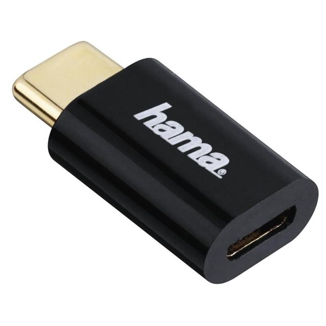 Адаптер HAMA  USB-C мъжко- Micro USB B женско , 480Mbit/s, Черен