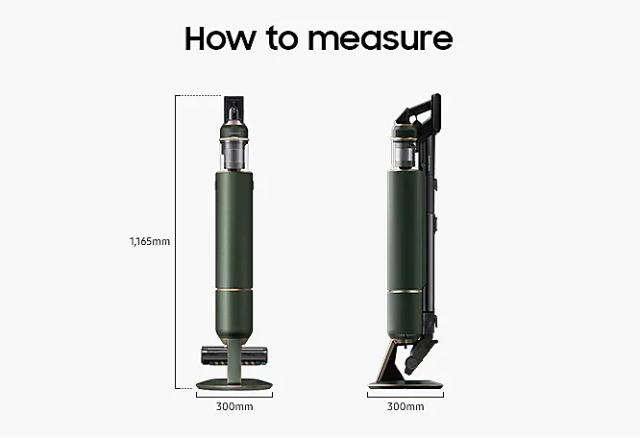Прахосмукачка Samsung VS20A95943N/GE, Wireless vacuum cleaner with All-in-one Clean Station, Bespoke Complete Extra, Suction power 210W, Dual Brush, Slim Brush, Pet Brush, Black chrome/Forest green
