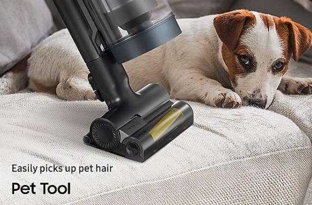 Прахосмукачка Samsung VS20A95943N/GE, Wireless vacuum cleaner with All-in-one Clean Station, Bespoke Complete Extra, Suction power 210W, Dual Brush, Slim Brush, Pet Brush, Black chrome/Forest green