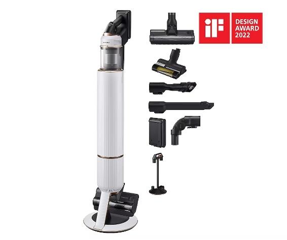 Прахосмукачка Samsung VS20A95823W/GE, Wireless vacuum cleaner with All-in-one Clean Station, Bespoke Jet One Pet, Suction power 210W, Dual Brush, Pet Brush, Black chrome/Cloudy white