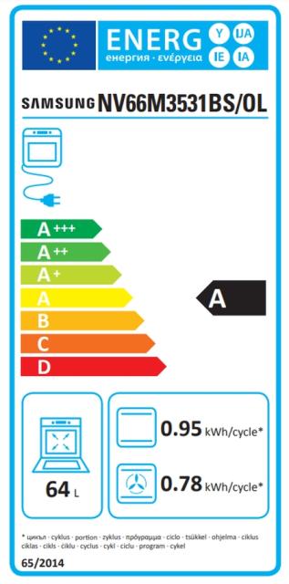 Фурна Samsung NV66M3531BS/OL, Electric Oven with Dual Cook, 66 L, Energy efficiency A, LED Display, Stainless steel