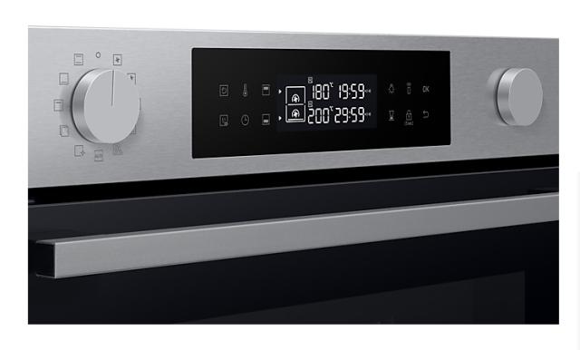 Фурна Samsung NV7B4445VAS/U2, Electric Oven with Dual Cook and Natural Steam, Bespoke Design, Air Sous Vide Function, 76 l, Catalysis, Class A+, LED display, Stainless steel