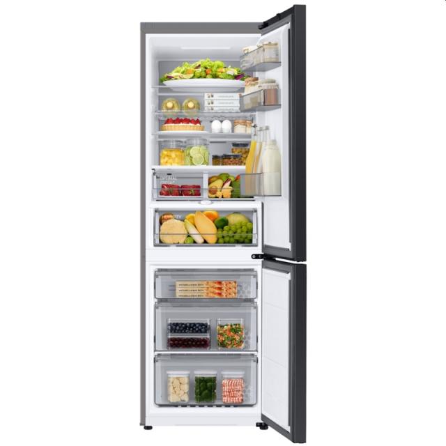 Хладилник Samsung RB34A7B5E22/EF, BMF with SpaceMax technology, Fridge Freezer, Total 344 l, refrigerator 230 l, freezer 114 l, Energy Efficiency E, All-Around Cooling, No frost, 35 dB, 185.3/59.5/65.8, Pure black