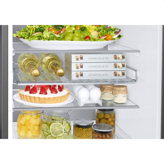 Хладилник Samsung RB34A7B5E22/EF, BMF with SpaceMax technology, Fridge Freezer, Total 344 l, refrigerator 230 l, freezer 114 l, Energy Efficiency E, All-Around Cooling, No frost, 35 dB, 185.3/59.5/65.8, Pure black