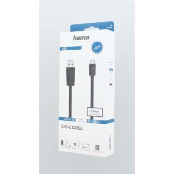 Кабел HAMA USB Type-C към USB-A(м)  3.2 Gen.1 мъжко , 5Gbit/s, 1.5 м., Черен