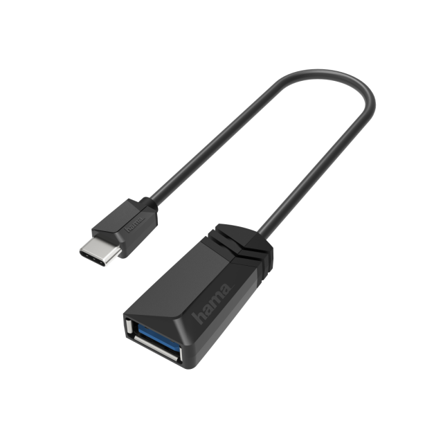 Адаптер HAMA USB-C мъжко - USB-A(ж) 3.2 Gen1, 5Gbit/s, 0.15 м., Черен