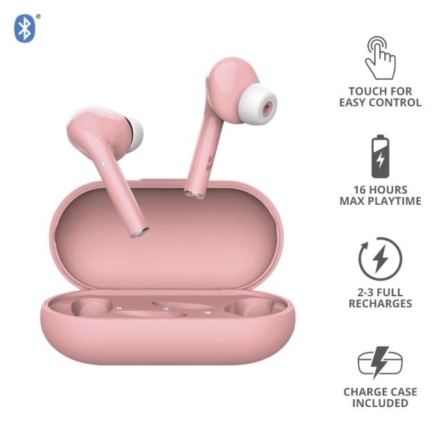 Слушалки TRUST Nika Touch Bluetooth Earphones Pink