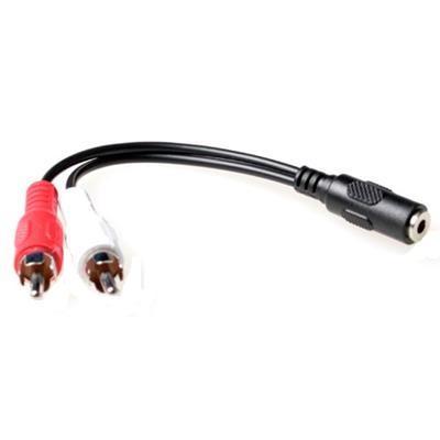 Кабел-сплитер ACT AK2027, 3,5 mm жак женско - 2 x RCA мъжко, 15cm, Черен
