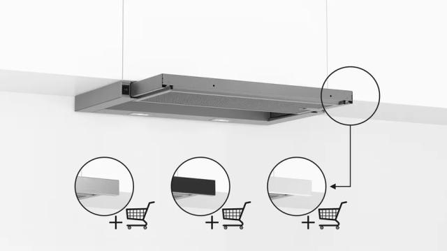 Аспиратор Bosch DFL064W53, Telescopic Aspirator, 60 cm, class B, 388.5 m3, 59dB, halogen, Silver metallic - an additional decorative strip is required